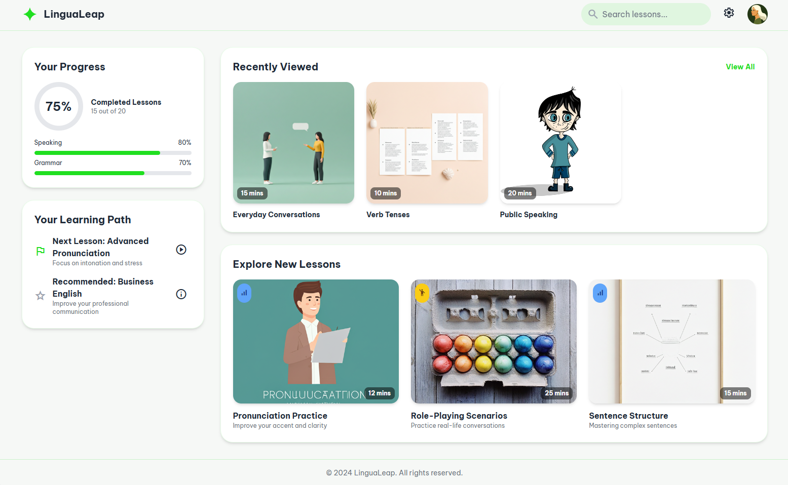 LinguaLeap - English Learning Mobile App